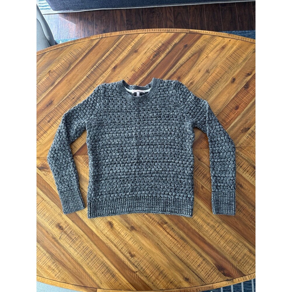 Victoria’s Secret Chunky Marled Gray Knit Waffle Pullover Sweater 100% cotton